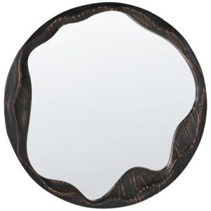 Lustro ścienne LANGON 60 cm Drewno sosnowe Ciemnobrązowy 742702 Lustro ścienne LANGON 60 cm Drewno sosnowe Ciemnobrązowy 742702