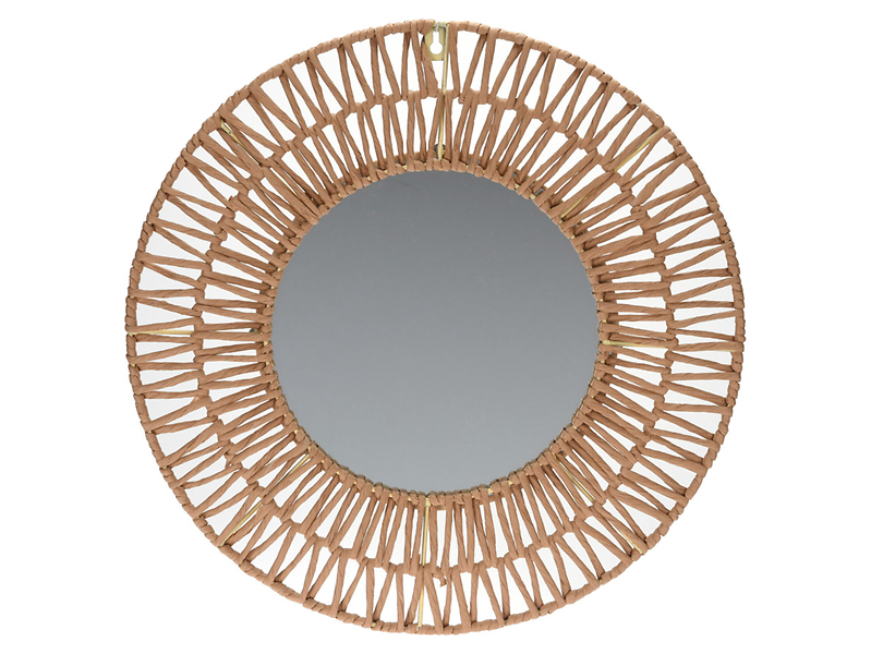 Lustro ścienne okrągłe Boho papierowe 45 cm 50147