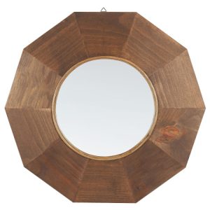 Lustro ścienne okrągłe drewniane ø 60 cm 189363 Lustro ścienne okrągłe drewniane ø 60 cm 189363