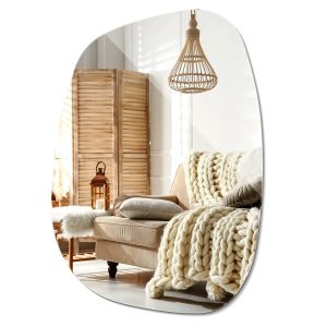 Lustro ścienne organiczny design do łazienki 90,9 x 66 cm Wallfluent 865399 Lustro ścienne organiczny design do łazienki 90,9 x 66 cm Wallfluent 865399