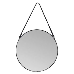 Lustro ścienne Perito na pasku 60 cm okrągłe czarne 46002 Lustro ścienne Perito na pasku 60 cm okrągłe czarne 46002