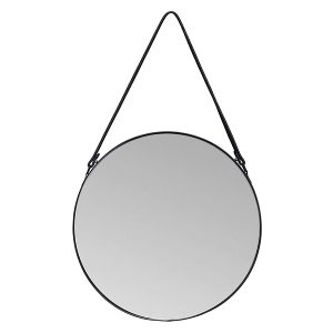 Lustro ścienne Perito na pasku 80 cm okrągłe czarne 46003 Lustro ścienne Perito na pasku 80 cm okrągłe czarne 46003