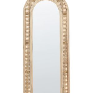Lustro ścienne rattan 120×50 cm owalne naturalne 372349