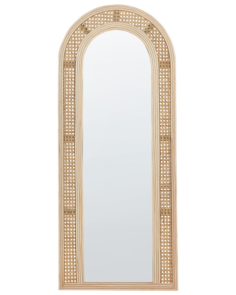 Lustro ścienne rattan 120x50 cm owalne naturalne 372349