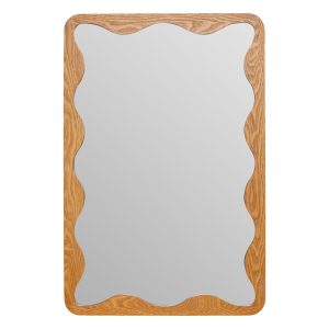 Lustro ścienne Tinny drewniane 91×61 cm faliste dekoracyjne 931781 Lustro ścienne Tinny drewniane 91×61 cm faliste dekoracyjne 931781
