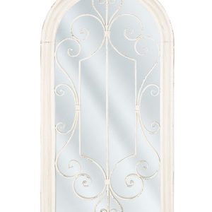 Lustro ścienne wiszące 49×97 białe kształt okna 189403 Lustro ścienne wiszące 49×97 białe kształt okna 189403