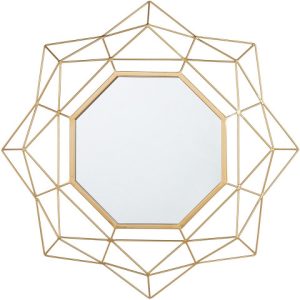 Lustro ścienne wiszące ⌀ 60 okrągłe złote 137738 Lustro ścienne wiszące ⌀ 60 okrągłe złote 137738