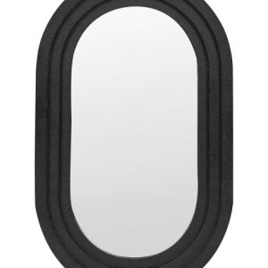 Lustro ścienne wiszące czarne owalne 302100 Lustro ścienne wiszące czarne owalne 302100