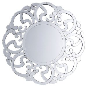 Lustro ścienne wiszące okrągłe ⌀ 70 srebrne 189313 Lustro ścienne wiszące okrągłe ⌀ 70 srebrne 189313