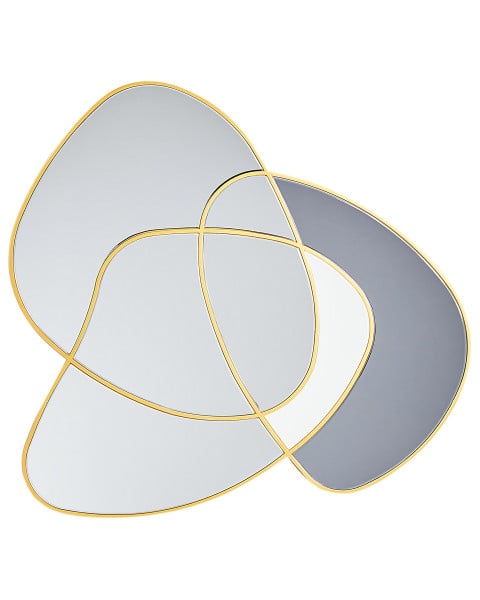 Lustro ścienne złota rama 99 x 89 złote szkło 438289