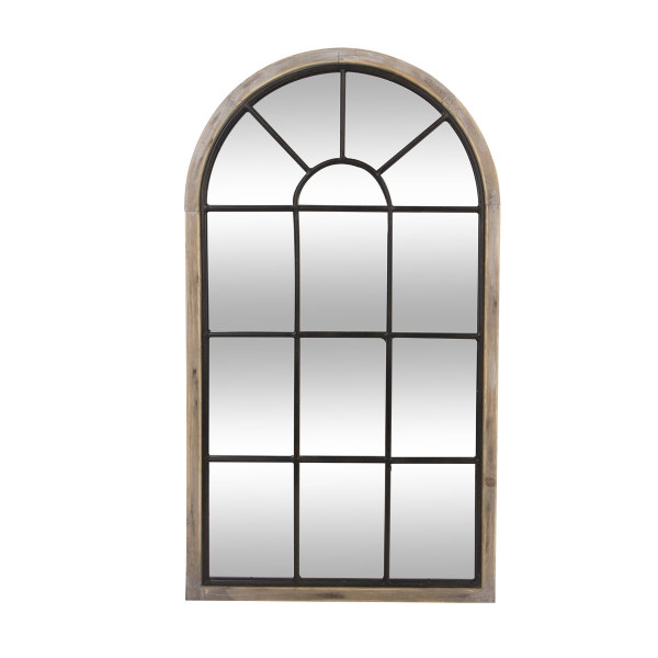 Lustro ścienne Zoe brązowa rama 106x60 cm ozdobne okno witryna 94478