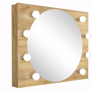 Lustro stelaż toaletka kosmetyczna wieszane stojące 8 żarówek LED dąb craft 776763 Lustro stelaż toaletka kosmetyczna wieszane stojące 8 żarówek LED dąb craft 776763
