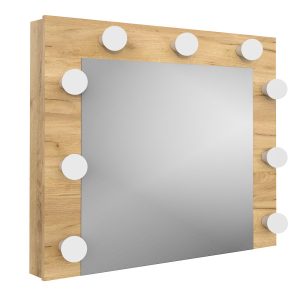Lustro stelaż toaletka kosmetyczna wieszane stojące 9 żarówek LED dąb craft 776762 Lustro stelaż toaletka kosmetyczna wieszane stojące 9 żarówek LED dąb craft 776762