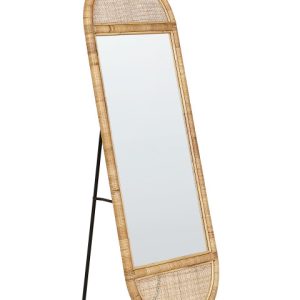 Lustro stojące rattan 150×50 cm owalne naturalne 372343 Lustro stojące rattan 150×50 cm owalne naturalne 372343