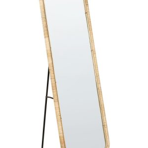 Lustro stojące rattan 150x50cm prostokąt naturalne 372346 Lustro stojące rattan 150x50cm prostokąt naturalne 372346