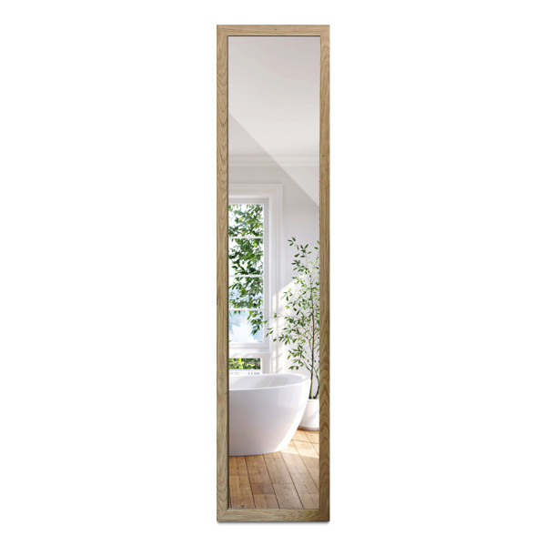 Lustro Stojące w Dębowej Ramie Dekoracyjne 36x156 cm Wallfluent 797242
