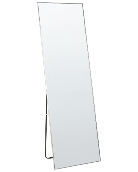 Lustro stojące z ramą srebrne 50 x 156 cm 438279