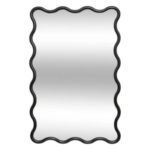 Lustro w falistej ramie czarne 89x59cm Judy 636611