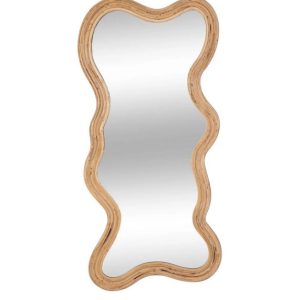 Lustro w nieregularnej ramie rattan 179 cm 297342