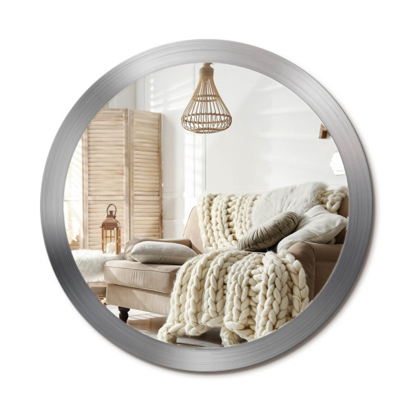 Lustro w ramie szklanej fi100 Imitacja metalu loft nowoczesne dekoracyjne 897288