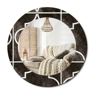 Lustro w ramie szklanej fi50 Betonowa tekstura loft nowoczesne dekoracyjne 897276