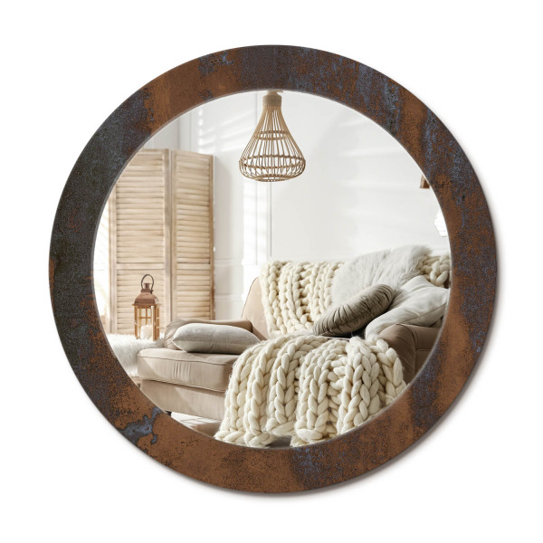 Lustro w ramie szklanej fi70 Metaliczny rustykalny nowoczesny loft design 897221