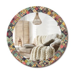 Lustro w ramie szklanej fi70 Patchwork kafelki wzór nowoczesne dekoracyjne 897266 Lustro w ramie szklanej fi70 Patchwork kafelki wzór nowoczesne dekoracyjne 897266