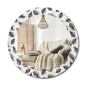 Lustro w ramie szklanej fi70 Pióra nowoczesne dekoracyjne glamour na ścianę 897220 Lustro w ramie szklanej fi70 Pióra nowoczesne dekoracyjne glamour na ścianę 897220