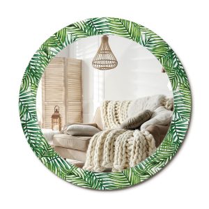 Lustro w ramie szklanej fi70 Tropikalna palma boho nowoczesne dekoracyjne 897272 Lustro w ramie szklanej fi70 Tropikalna palma boho nowoczesne dekoracyjne 897272