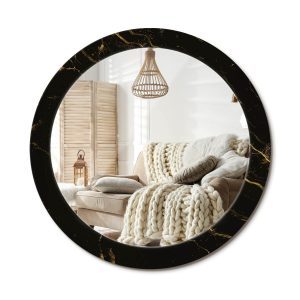 Lustro w ramie szklanej fi80 Czarny marmurek eleganckie nowoczesne ścienne 897406 Lustro w ramie szklanej fi80 Czarny marmurek eleganckie nowoczesne ścienne 897406