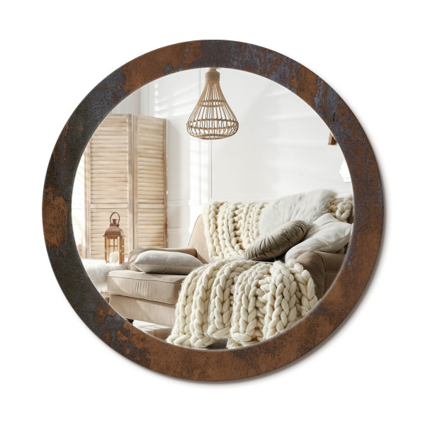 Lustro w ramie szklanej fi80 Metaliczny rustykalny nowoczesny loft design 897439