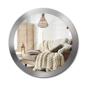 Lustro w ramie szklanej fi90 Imitacja metalu loft nowoczesne dekoracyjne 897430 Lustro w ramie szklanej fi90 Imitacja metalu loft nowoczesne dekoracyjne 897430