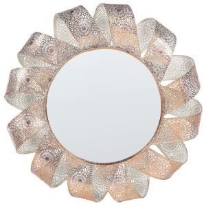 Lustro wiszące metalowe białe boho 189374 Lustro wiszące metalowe białe boho 189374
