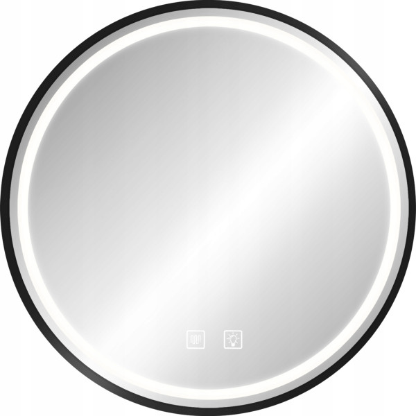 Lustro Wiszące Podświetlane Led Czarna Rama Okrągłe 60Cm MMJ 219884