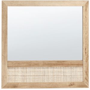 Lustro wiszące ścienne kwadratowe 60 x 60 cm jasne 490379 Lustro wiszące ścienne kwadratowe 60 x 60 cm jasne 490379