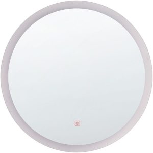Lustro wiszące ścienne LED okrągłe 58 cm srebrne 190920 Lustro wiszące ścienne LED okrągłe 58 cm srebrne 190920