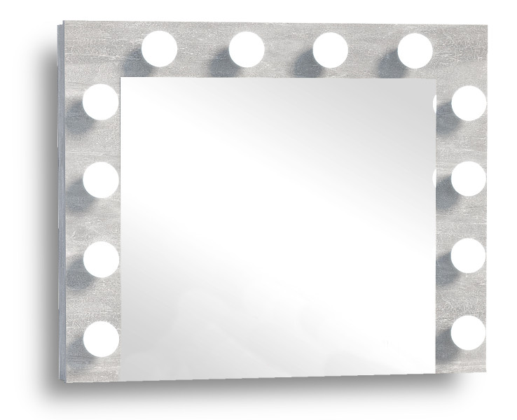 Lustro z 12 żarówkami LED idealne do toaletki beton 776769
