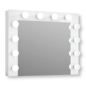 Lustro z 12 żarówkami LED idealne do toaletki białe 776766 Lustro z 12 żarówkami LED idealne do toaletki białe 776766
