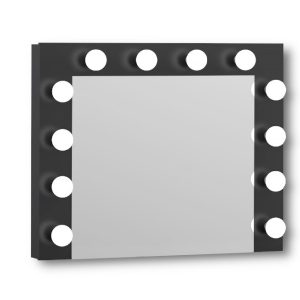 Lustro z 12 żarówkami LED idealne do toaletki czarne 776761 Lustro z 12 żarówkami LED idealne do toaletki czarne 776761
