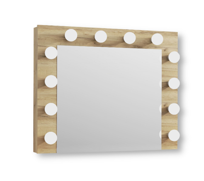 Lustro z 12 żarówkami LED idealne do toaletki dąb craft 776760