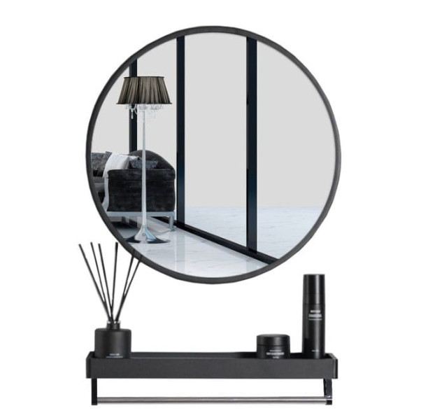 Lustro z półką 60cm czarne 205268