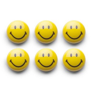 Magnesy Smiley, 6 sztuk, Ø 3 cm 209986 Magnesy Smiley, 6 sztuk, Ø 3 cm 209986