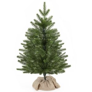 Mała choinka sztuczna 60 cm świerk kaukaski premium z jutą, na stolik 800753 Mała choinka sztuczna 60 cm świerk kaukaski premium z jutą, na stolik 800753
