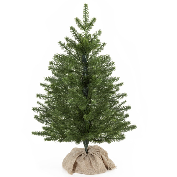 Mała choinka sztuczna 60 cm świerk kaukaski premium z jutą, na stolik 800753