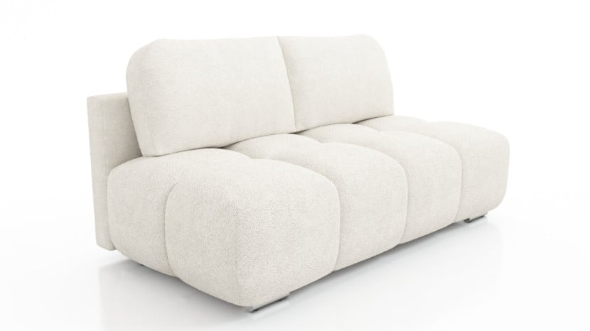 Mała kanapa rozkładana z funkcją spania Honey Mini biały baranek 195 cm 990099