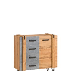 Mała komoda MILENIUM 6 w kolorze dąb wotan/beton milenium 682379 Mała komoda MILENIUM 6 w kolorze dąb wotan/beton milenium 682379