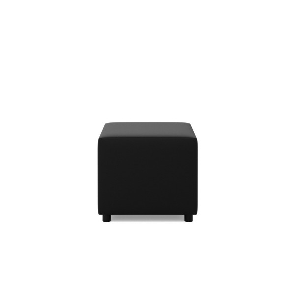 Mała pufa, CAPERO, ekoskóra, 51x51x40 cm, czarny | TYLETEGOTU 773693