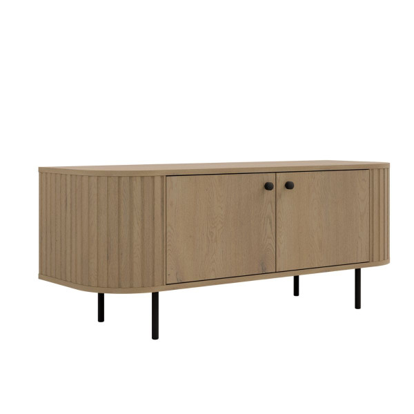 Mała szafka RTV 123 cm dąb cremona w stylu japandi ZANTO 974272