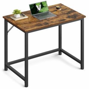 Małe biurko komputerowe industrialne brązowo czarne 80x50x76 cm MDF stal 1064531 Małe biurko komputerowe industrialne brązowo czarne 80x50x76 cm MDF stal 1064531