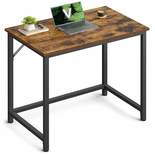 Małe biurko komputerowe industrialne brązowo czarne 80x50x76 cm MDF stal 1064531